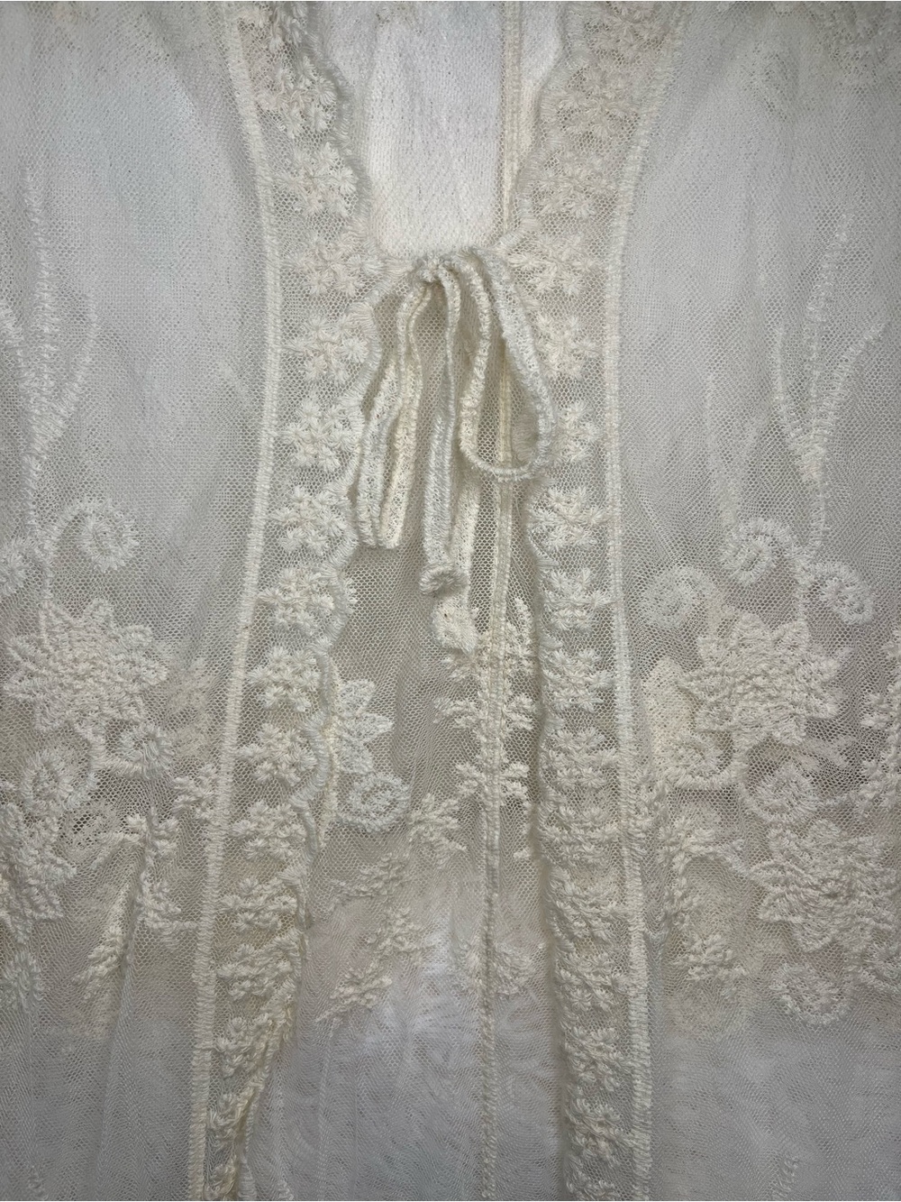NWT KONTROL Ivory Floral Lace Kimono Duster – Boho Bridal - Picture 4 of 5